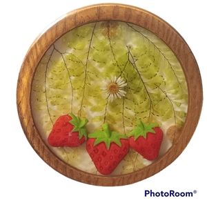 Vintage Gamut Designs Strawberry Ferns Daisy Acrylic Trivit